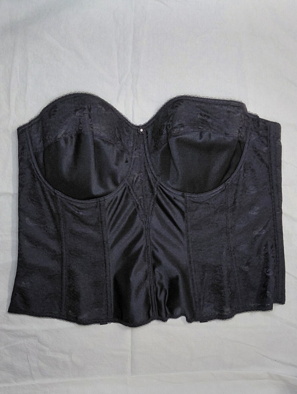 Dominique Black Strapless Longline Bustier